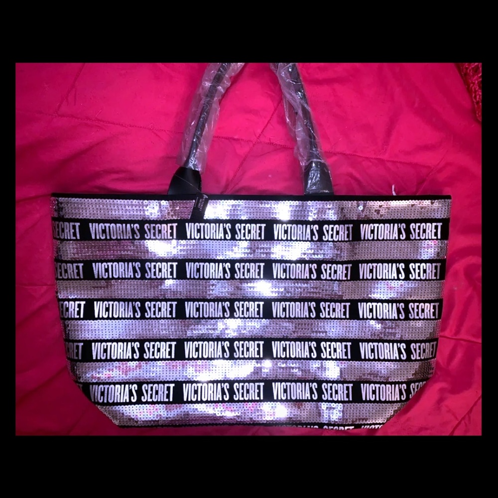 Victoria’s Secret Silver Sequin Tote Bag